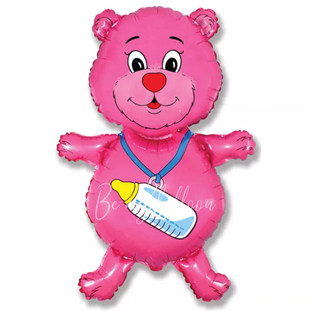37" Helium foil Baby bear girl balloon