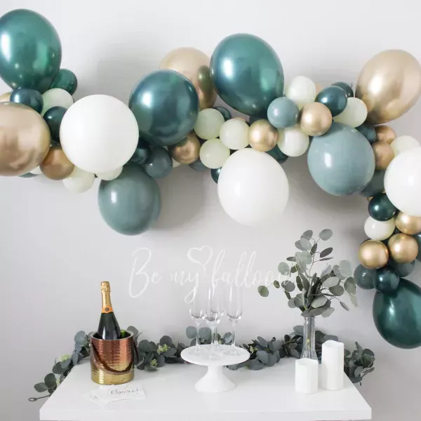 2m Natural Green organic balloon garland
