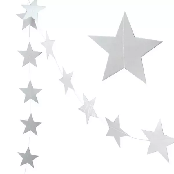 3.2m Silver stars garland 