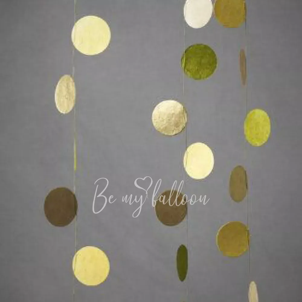 2.5m Gold rounds garland 