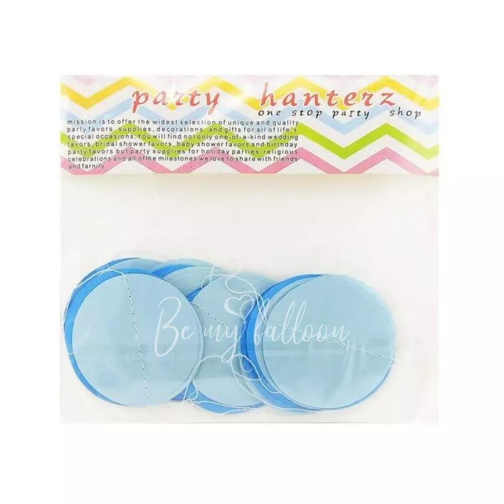 2.1m Blue mix rounds garland 