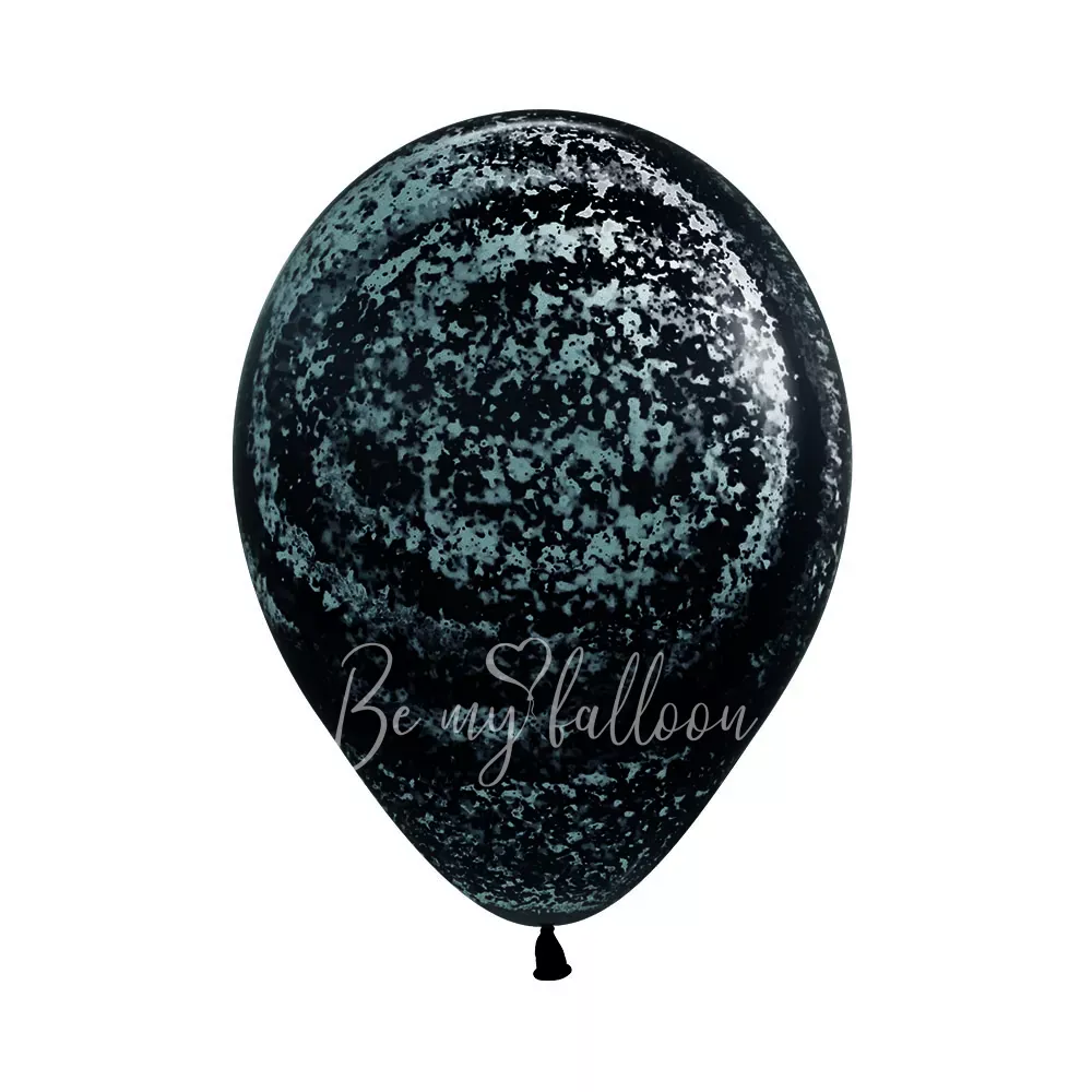 12" Helium latex Black Graffiti marble balloon