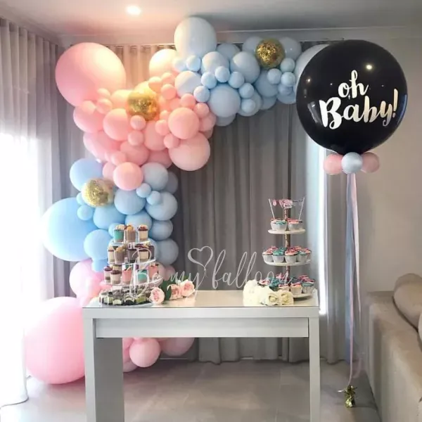 إكليل من البالونات الأورجانيك ولد أو بنت بطول 5 متر