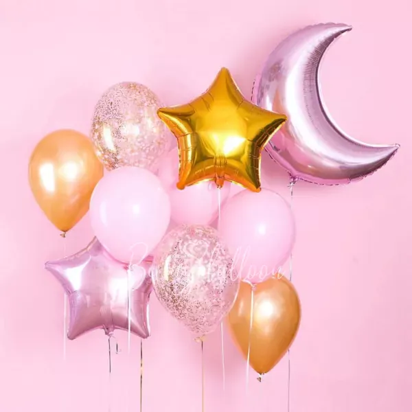 باقة بالونات الهلال والنجوم