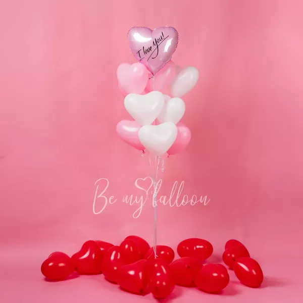 I love you latex heart balloon bouquet bundle 