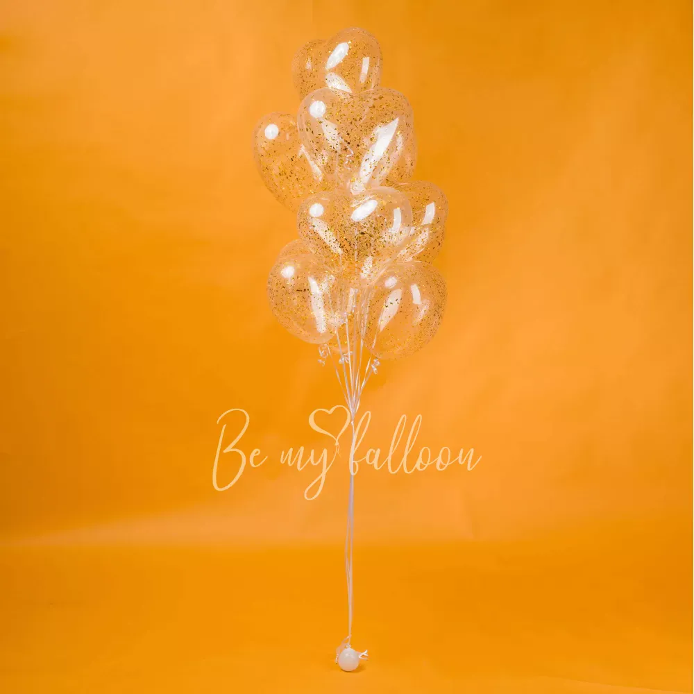 باقة بالونات لاتكس علي شكل قلب مع القصاصات الملونة