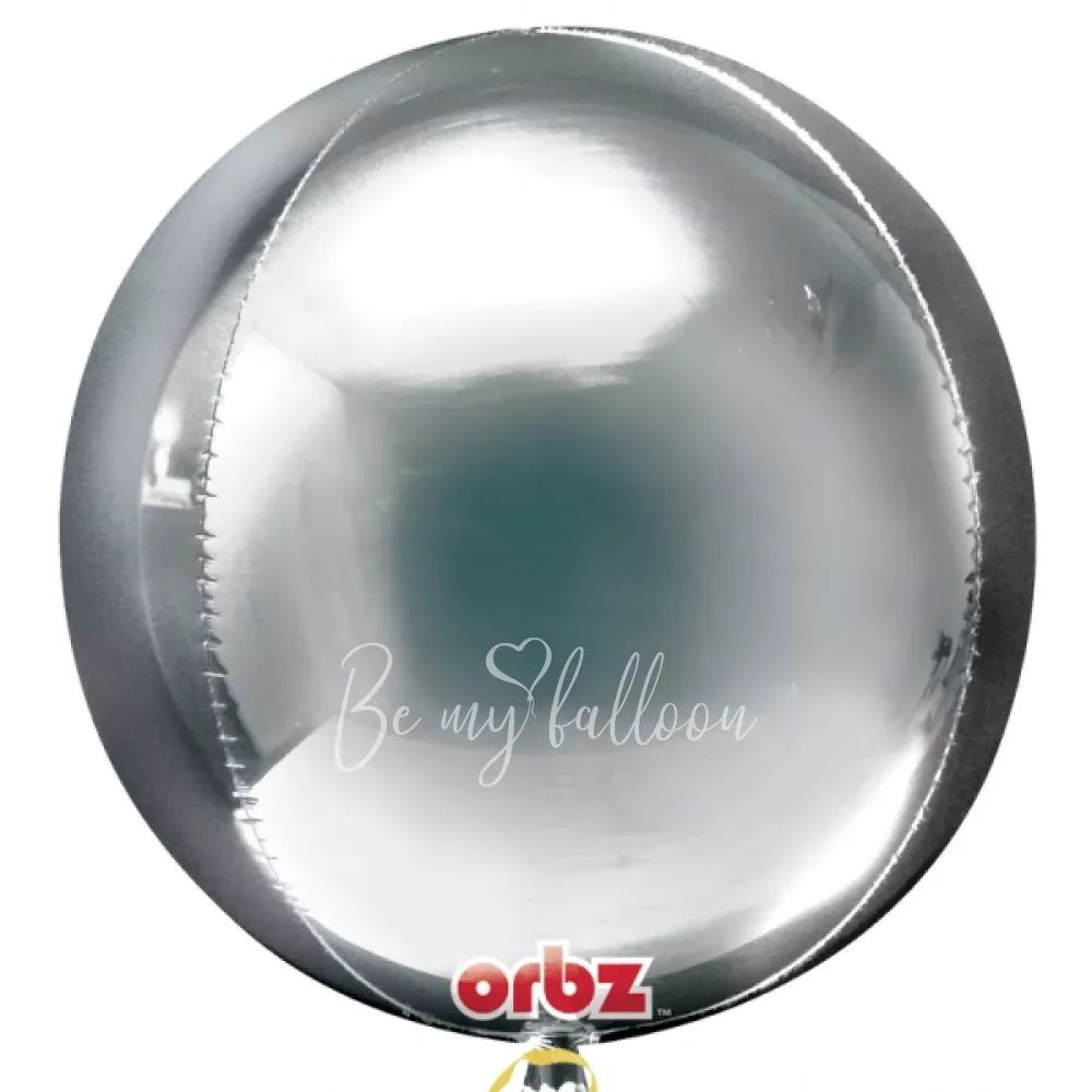 16" Helium foil gloss Silver 3D Sphere balloon