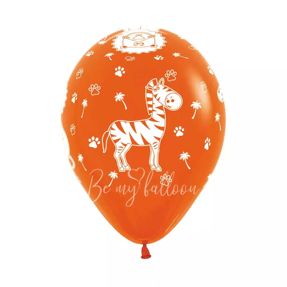12" Helium latex jungle animals printed balloon