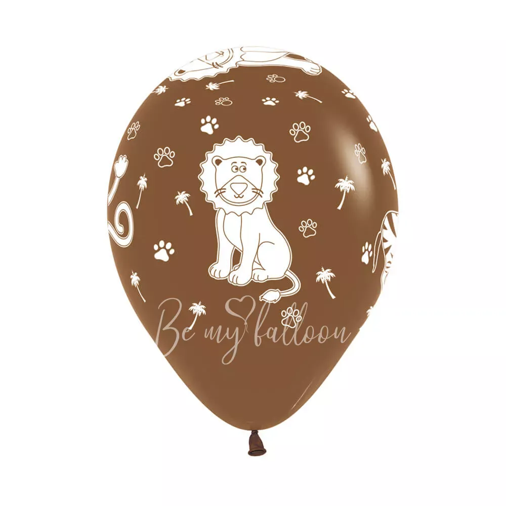 12" Helium latex jungle animals printed balloon