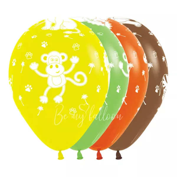 12" بالون هيليوم مطبوع حيوانات الغابة