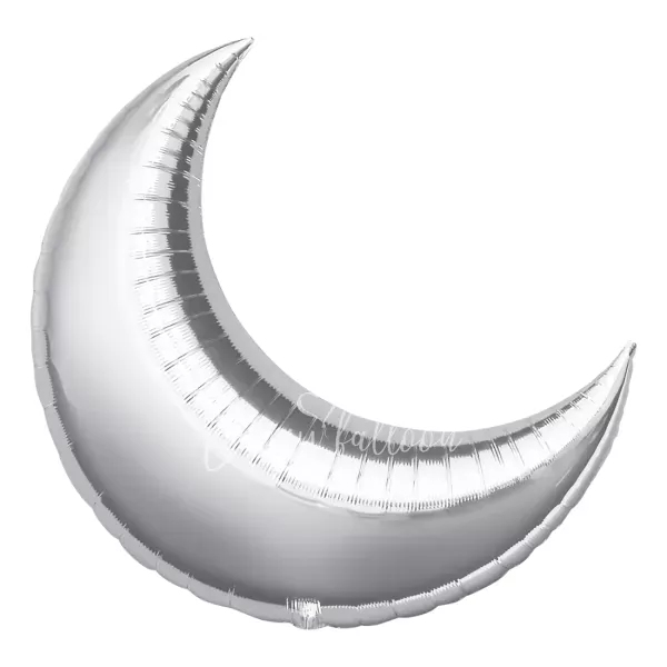 26" Helium foil gloss Silver Crescent balloon