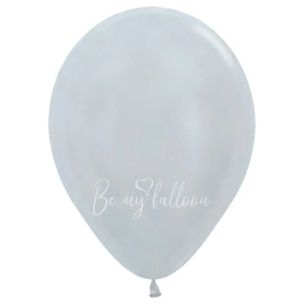 12" Helium pearl silver 481 plain balloon