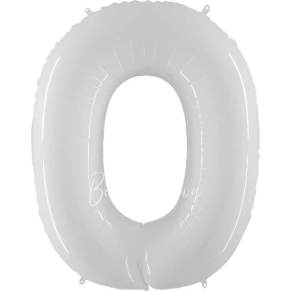 40" Foil numbers 0 White Flex Metal